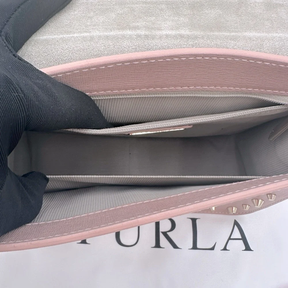 NWOT Furla Julia Pink Studded Bag